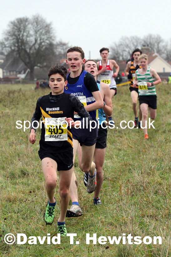 Mens under-17s, 2021 North Eastern Cross Country Championships, Sedgefield. Photo: David T. Hewitson/Sports for All Pics
